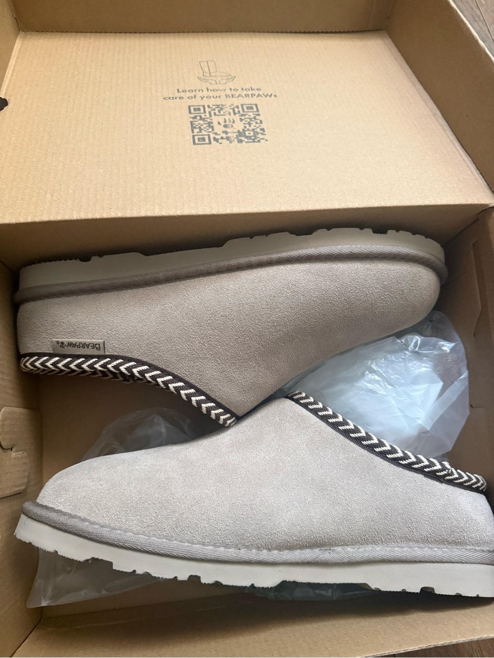 BearPaw women’s taupe Suede Slip-On